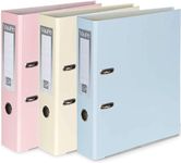 OFFICE CENTRE 3 x Pastel A4 75mm Lever Arch Folders Large Document Storage Files 500 Sheets Capacity