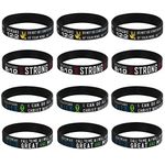 kilofly 12pcs Christian Religious Scripture Bible Verse Rubber Bracelet Wristband