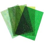 Angoily 4pcs Stained Glass Sheets Mosaic Glass Stained Glass Supplies Flame Collection for Stained Glass Crafts and Mosaics Green