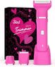 Bikini Trimmer for Women - IPX7 Waterproof Pubic Hair Remover for Shower & Travel, 3-in-1 Bikini Trimmer with Body/Round/Curved Heads, Hypoallergenic Foil & Ceramic Blades, Self-Care Gifts for Her