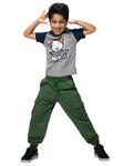 Naughty Ninos Boys Dark Green Cotton Cargo Pants (NNB0029PNT_5-6 Years)