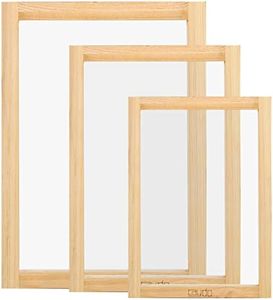 Caydo 4 Pieces 4 Size Screen Printing Frame with 110 Mesh for Screen Printing Beginners and Kids, 9 x 5.1 Inch, 10.6 x 6.7 Inch, 12.2 x 8.2 Inch, 14 x 10 Inch