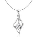 HighSpark Stylish Dew Drop Pendant Necklace | 92.5 Sterling Silver & Stunning Shimmering Shine | Lovely Gift For Women & Girls - Silver