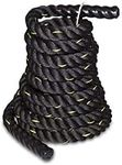 Super Deal Black 1.5" Poly Dacron 30ft Battle Rope Workout Training Undulation Rope Fitness Rope Exercise (1.530 Black)