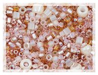 10g of TOHO Mix - Small Rocailles, Seed Beads and Bugles, Japan, Mix Beige Pearl (Like 3213 - Bara-Rose)