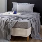 Park Avenue King Single Flannelette Fitted Sheet Set 175GSM Egypt Cotton Striped