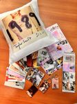 CRAFT MANIACS Cotton Taylor Swift 1989 Polaroid 16 * 16 Pillow Combo Set : Pillow, One Spiral Diary, Magnetic Bookmark Set, One Wooden Puzzle & 3 Keychains | Uber Cool Merch For Swifties