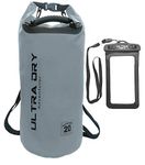 Premium Waterproof Bag, Sack with phone dry bag and long adjustable Shoulder Strap Included, Perfect for Kayaking/Boating/Canoeing/Fishing/Rafting/Swimming/Camping/Snowboarding (gray, 20 L)