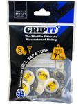 Gripit Yellow Plasterboard Fixings - Pack of 8 - Heavy Duty Plasterboard Fixings for Drywall & Stud Walls, Holds Up to 71kg - Ideal for Blinds, Curtains, Mirrors & Frames - Easy Install & UK Designed