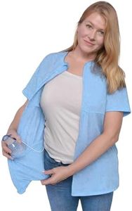 Inspired Comforts Mastectomy Recovery Shirt with Drain Pockets & Fasteners to Hold Drainage Tubes