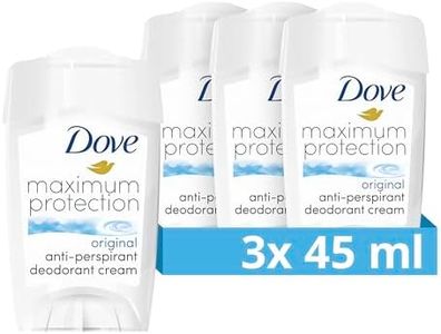 Dove Maximum Protection Original Clean Anti-perspirant Cream Stick with ¼ moisturising cream our most effective deodorant 3x 45 ml