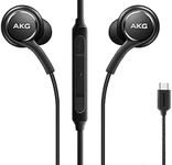 OEM 2023 Earphones for Samsung Galaxy S23 Ultra | S22 Ultra | S21 Ultra | S20 Ultra, Note 10+ - Original USB Type C in-Ear Earbud Headphones - Braided - Includes Velvet Pouch - Black