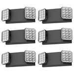 SPECTSUN 6 Packs Black Led Exit Sign with Emergency Lights &Battery Backup -Adjustable Hardwired 2 LED Head-UL Certified-120-277VAC/Commercial Emergency Lights Fixtures for Home/Business.
