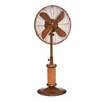 DecoBREEZE Pedestal Standing Fan, 3-Speed Oscillating Fan with Adjustable Height, Nautica, Antique Indoor/Outdoor Fan, 18 Inches