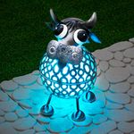 GloBrite Cow Metal Scroll Garden Lights with Colour Changing LED Lights | Garden Ornaments Outdoor Garden Solar Lights | Garden Lights Solar Powered Waterproof Outside Lights & Garden Gifts