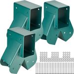 VEVOR A-Frame Middle Swing Set Brackets, Heavy Duty Carbon Steel Swing Set Hardware with Mounting Hardware, DIY Swing Set Bracket Swing Set Kit for 4x4 Legs & 4x6 Beam, Green (3 Pcs)