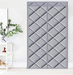 GettyGears Magnetic Thermal Insulated Door Curtain Storm Wind Fleece Insulation Curtian Magnetic Screen Door with Thermal and Insulated Waterproof 31" x 78" Grey