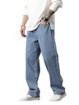 TAGAS Men's Mid Rise Relaxed Jeans (MDJ-22-LOOS 34_Light Blue