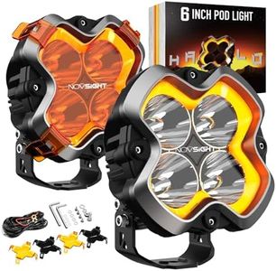 NOVSIGHT 6 Inch LED Pod Lights - Halo Pro Series LED Spot Beam w/Dynamic DRL Modes, 160W Ultra Bright Off Road Work Light for Truck Jeep Pickup Ford ATV UTV, 2PCS(Red Dot Award 2025 Winner)