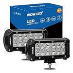 WOWLED 2 x 7 Inch 36W LED Work Light Bar Spot Beam for Truck Car Camp ATV UTE SUV LED Lights for Offroad Driving LED Light Bar Spotlight Lamp 4x4 12V