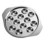 Hemoton Stainless Steel Snail Escargot Plate Snail Dishes 12 Holes Escargot Plate Food Plate for Hotel Restaurant