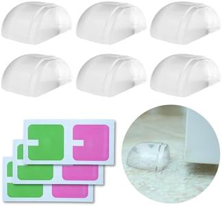 SAMBY® HOME Pack 6 PCS Topes para Puertas Suelo Adhesivos Transparente + Toallitas de Limpieza | Tope de Puerta para Suelo con Fácil Instalación, Discreto y Moderno | Door Stopper Antigolpes