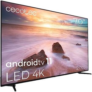 Cecotec Televisor LED 70" Smart TV A2 Series ALU20070. 4K UHD, Android 11, Diseño sin Marco, MEMC, Dolby Vision y Dolby Atmos, HDR10, 2 Altavoces de 10W, Modelo 2023