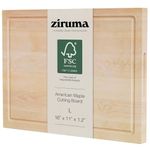 Wood Cutting Board for Kitchen. American Hard Maple Butcher Block Conditioned with Beeswax, Linseed & Lemon Oil. 17" x 11" x 1.2" Charcuterie Board by Ziruma