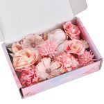 Kioiner 20 Pcs Mini Artificial Flower Heads, 2-4cm Faux Flower Heads, Fake Fabric Roses Daisies Chrysanthemums Peonies Flower Heads for Crafts DIY Home Wedding Marriage Party Tables Decoration (Pink)