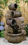 Primrose 77cm Cherika 4 Tier Cascading Oil Jars Water Feature Classic Sandstone Fountain