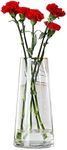 Qiccijoo Clear Glass Vase, Cylinder Flower Vase for Floral Arrangements, Weddings, Home Decor or Office,21.5cm/8.5in Tall,7cm/2.8in Opening(Clear)