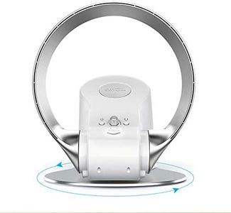 Electric fan Ventilateur sans Lame,180 ° Réglable,Rotation À 90 °,Ventilateur Mural Oscillant sans Pale Ultra Silencieux,avec Télécommande/Minuterie, Noir/Gris, 26W