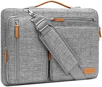 MOSISO 360 Protective Laptop Shoulder Bag,17-17.3 inch Computer Bag Compatible with MacBook, HP, Dell, Lenovo, Asus Notebook,Side Open Messenger Bag with 4 Zipper Pockets&Handle, Gray