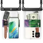 Tiflook Double Space Waterproof Phone Pouch Case for Samsung Galaxy S23 Ultra S22 S21 S20 FE A03S A13 A14 Note 20 Ultra Note 10 Plus, 8.5" Large Cellphone Dry Bag for Travel Vacation, 2 Pack, Clear