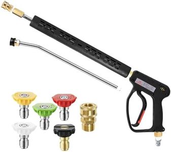 YAMATIC Pressure Washer Gun with Swivel, 5000 PSI Power Washer Wand Extension Replacement Handle with 3/8" Plug & M22-14mm Male Inlet, 1/4" Quick Connect Outlet for Foam Cannon Car Wash