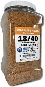 Premium Ground Walnut Shells Grit Size 18/40-5 lbs/2.3 kg - Medium to Fine Grit Walnut Shells for Tumbling, Blasting or Vibratory Use