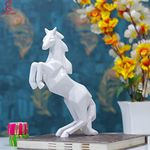 Gw Creations Horse Showpiece Vastu, Fengshui Figurine | Home Decor Items | Decorations And Gifting | Running Horse Statue For Money & Wealth - Polyresin, White - 1.97X10.63 Inch