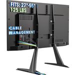 Hemudu Universal Table Top TV Stand Base VESA Pedestal Mount TV Legs for 27 inch to 55 inch LCD LED Plasma Flat Screen TVs with Cable Management and Height Adjustment tv Legs,Holds up to 125lbs