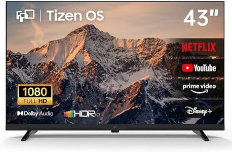 FPD 43 Inch Smart TV, 1080p FHD Tizen OS with Built-in Streaming & Free Live TV, Compatible with Samsung TV Plus, Dolby Audio, HDR10, Gaming Hub, SmartThings, Voice Control