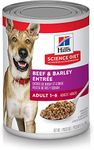 Hill's Science Diet Adult Canned Dog Food, Beef & Barley Entrée, 13.1 oz, 12 Pack wet dog food