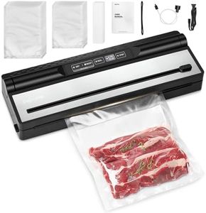 Toprime Vacuum Sealer Machine, 80kPa Powerful Food Sealer Built-in Cutter with 20 Sealing Bags and Removable Drip Tray, One-Click Automatic Vacuum Air Sealing System for Food Storage and Sous Vide