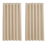 PONY DANCE Beige Thermal Curtains Eyelet for Bedroom Room Darkening Curtains 54 Inch Drop for Window Treatment Extra Wide Curtains & Drapes, W90 X L54, 2 Panels, Biscotti Beige