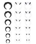 ORAZIO 18Pcs 14G-4G Acrylic Pincher Tapers Septum Ring C Shape Buffalo Stretcher Expander with Black O-Rings for Stretching Pierced Nose Ear Cartilage