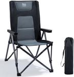 TIMBER RIDGE Folding Camping Chairs for Adults 260kg Capacity, Oversized Foldable Padded Heavy Duty Garden Chair with Adjustable Backrest, Portable Beach Fishing outdoor Picnic Dining Recliner