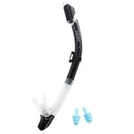 Supertrip Dry Snorkel-Diving Snorkel For Scuba Diving Freediving Snorkeling With Top Dry Valve And Comfortable Mouthpiece Snorkel Tube For Adults(black)