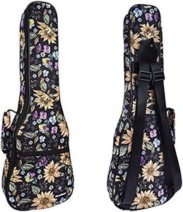 CLOUDMUSIC Ukulele Case Gig Bag Padded Backpack For Soprano 21" Inch(Soprano,Vintage Sunflowers)
