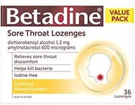 Betadine Sore Throat Lozenges - Relieves Sore Throat Discomfort - Helps Kill Bacteria - Fast Acting, 36 Pack