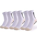 Grip Socks ,3 Pairs Anti-Slip Slipper Socks for Men Women Athletic Breathable Sports with Anti-Blister Rubber Pads for Football Basketball Soccer Volleyball Yoga Running Trekking Hiking