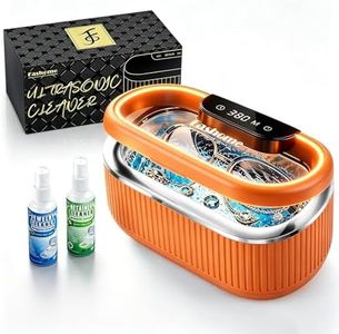 Ultrasonic Cleaner with 200Ml Solution, 45KHz 550ML Sonic Cleaner w/Basket Watch and Stand for All Jewelry, Rings, Eyeglasses, Retainers, Dentures - LED Light, Degass, 3 Power 5 Timer Modes