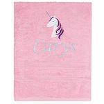 TeddyT's Personalised Unicorn School PE Swimming Towel (Blush Pink)